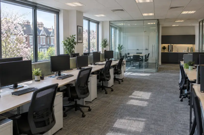 Bright, freshly reset office